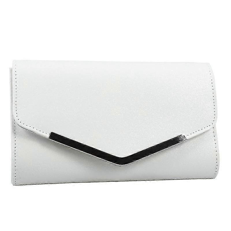White Evening Bag Handbag Wedding Party Message Bag Clutch Bag Purse Simple Chain Bag For Women Ladies