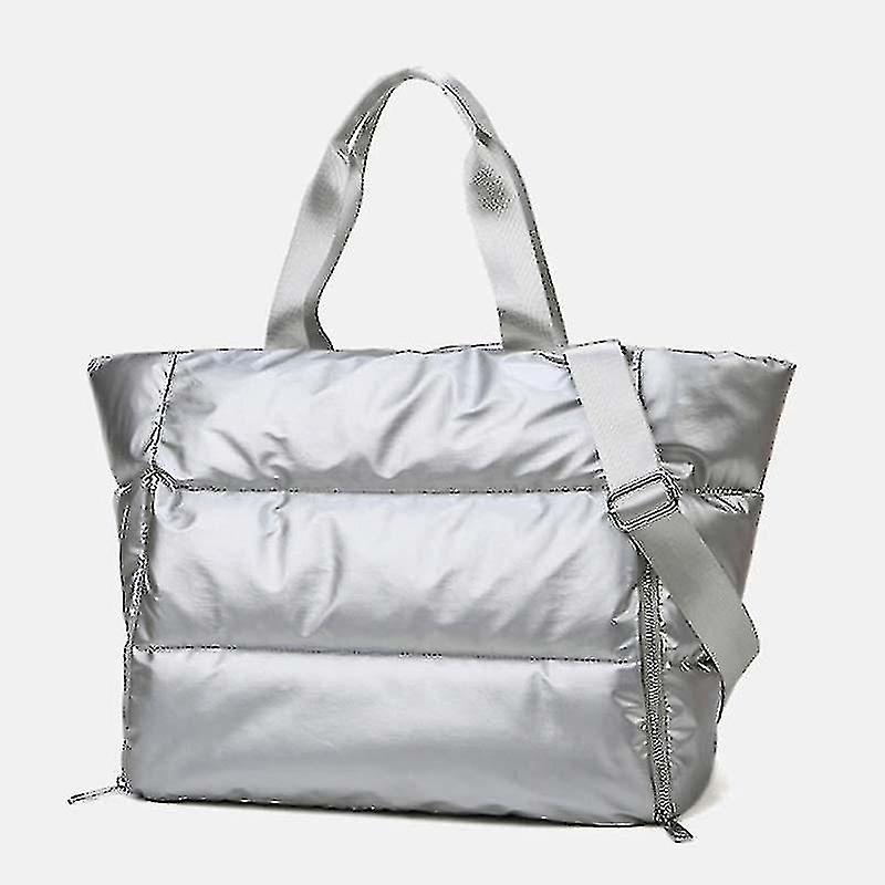 Winter Fluffy Padded Woman Handbag Big Quilted Shopper Bag Female Bags Women's Nylon Shoulder Casual Bags