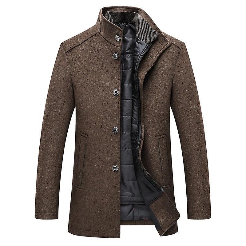 Winter Men Wool Slim Fit Thick Warm Coat With Adjustable Vest Jackets