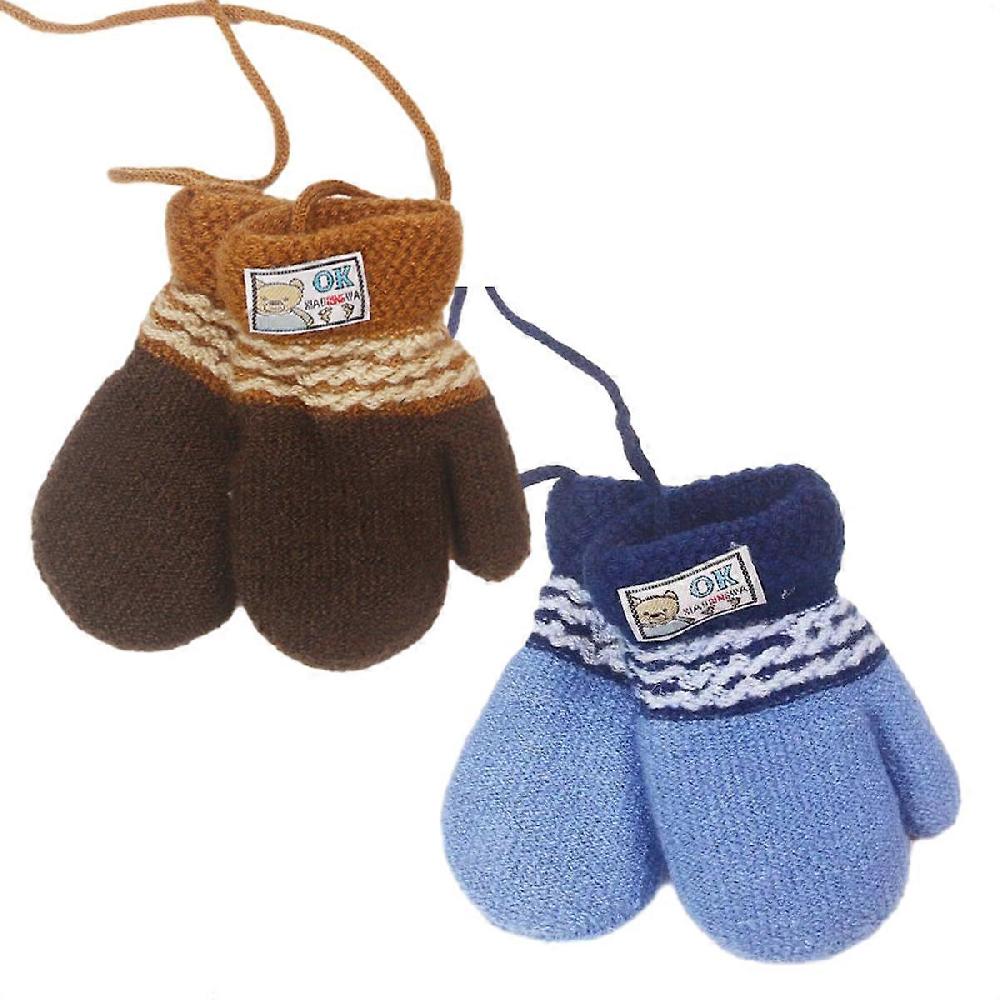 Winter Mittens Babies Toddlers Newborns Unisex Cute Warm Wool Lined Thick Hot Gloves Boys Girls