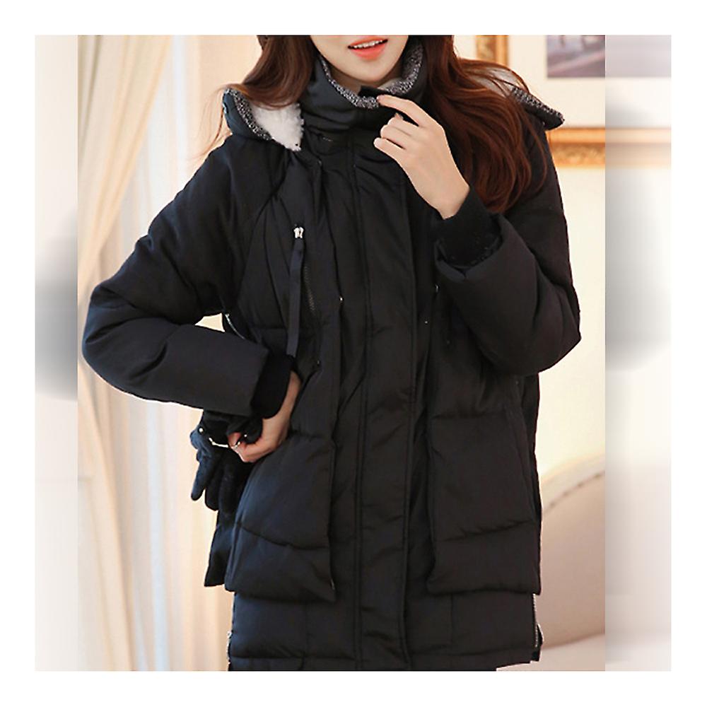 Winter Woman Slim Middle Long Thick Slim Hooded Down Coat