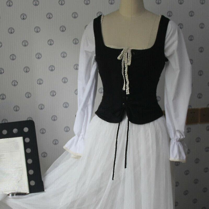 Women Faux Suede Waistcoat Medieval Retro Vest Tank Sleeveless Jacket Lace-upab