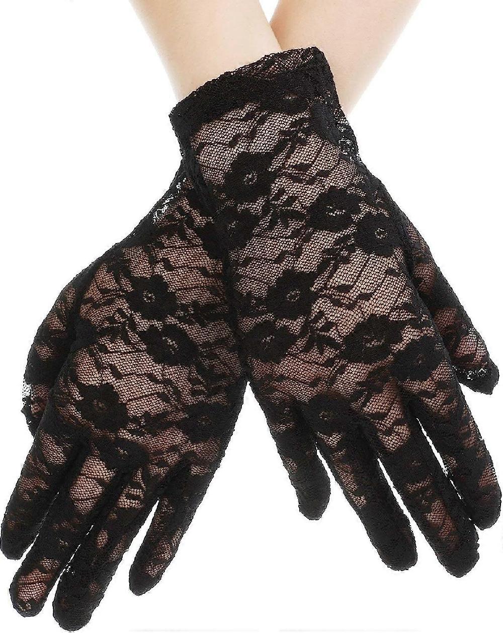 Women Lace Gloves Tea Party Short Lace Gloves Courtesy Dressy Gloves For Wedding Dinner Party