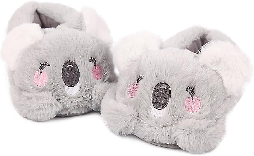 Women's Animal Slippers Cute Koala Plush Slippers Kawaii Memory Foam Carton Winter Warm Home Shoes Christmas Girls Adults 5/6uk
