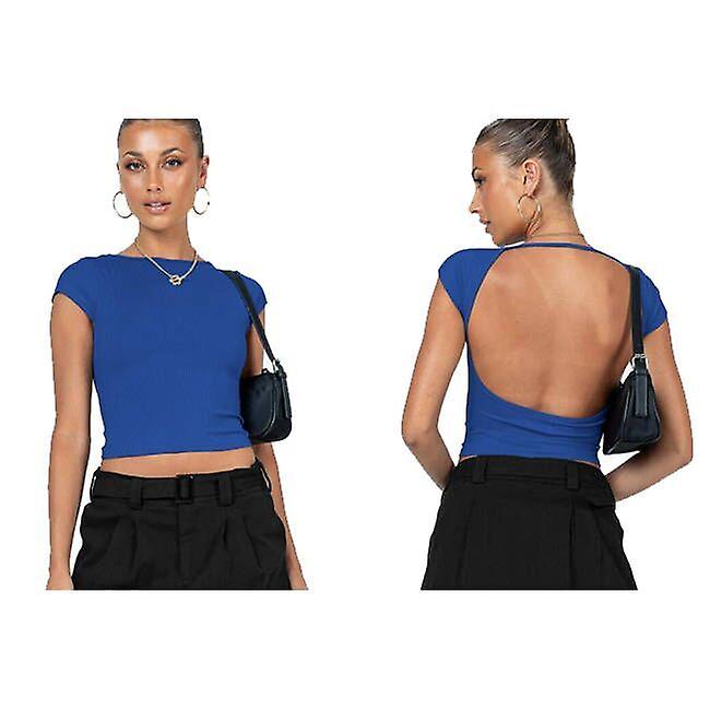 Women's Backless Tops Sexy Back Hollow T-Shirt