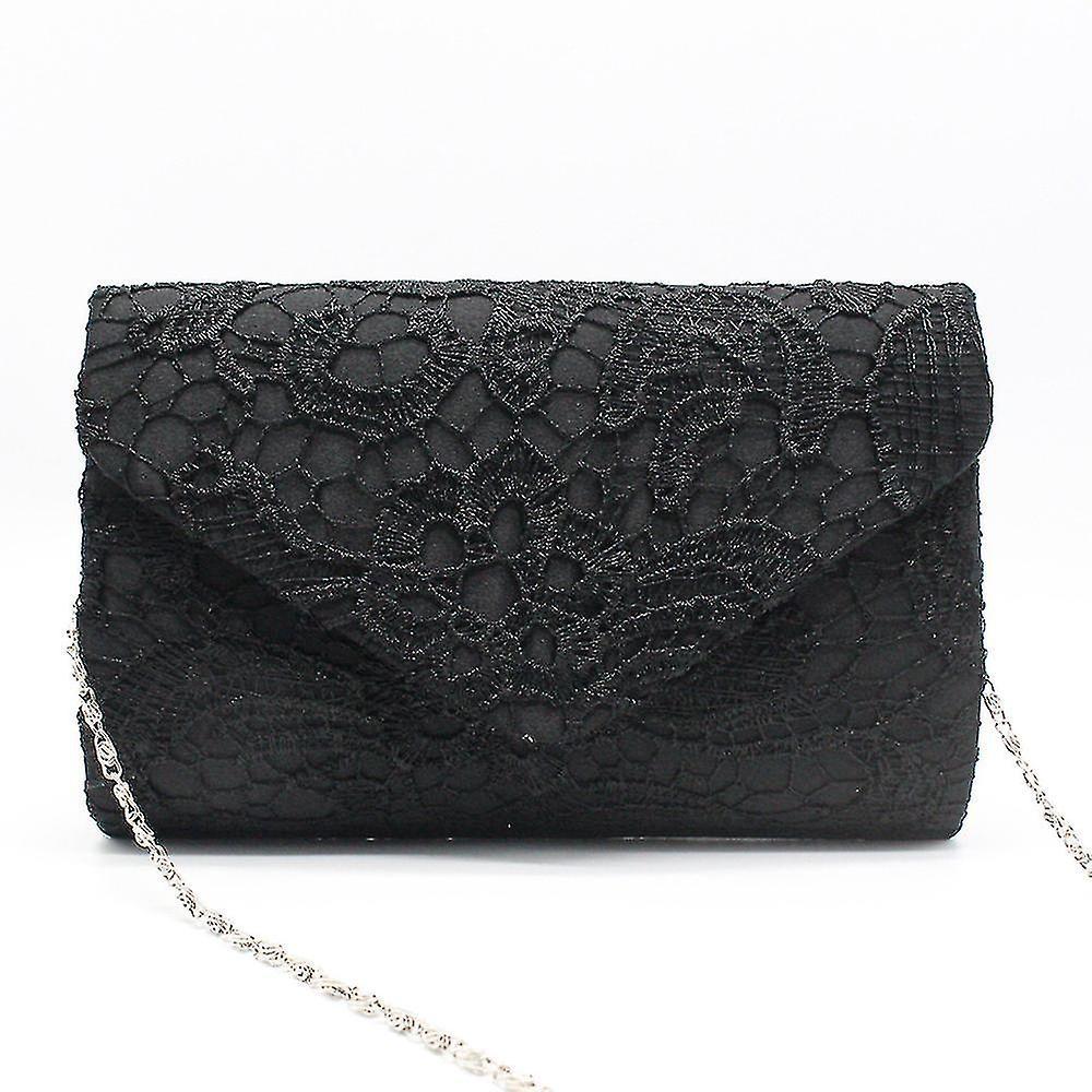 Women's Elegant Floral Lace Evening Clutch Envelope Prom Handbag Wedding Purse
