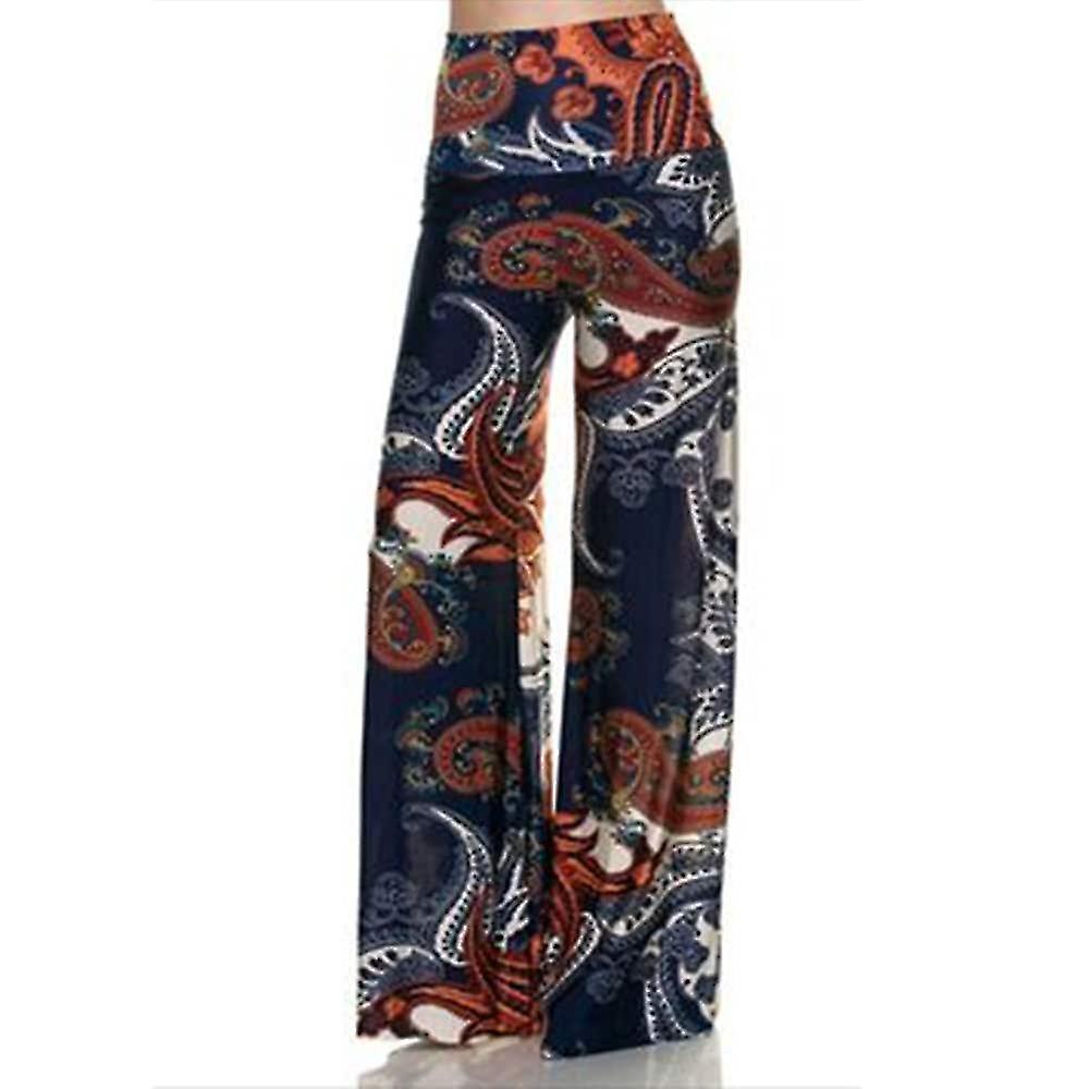 Women's Flare Leg Palazzo Wide Leg Moisture Wicking Lightweight High Waist Zumba Belly Dance Yoga Pants Floral Bohemian Boho Dark Grey Red Black Fores