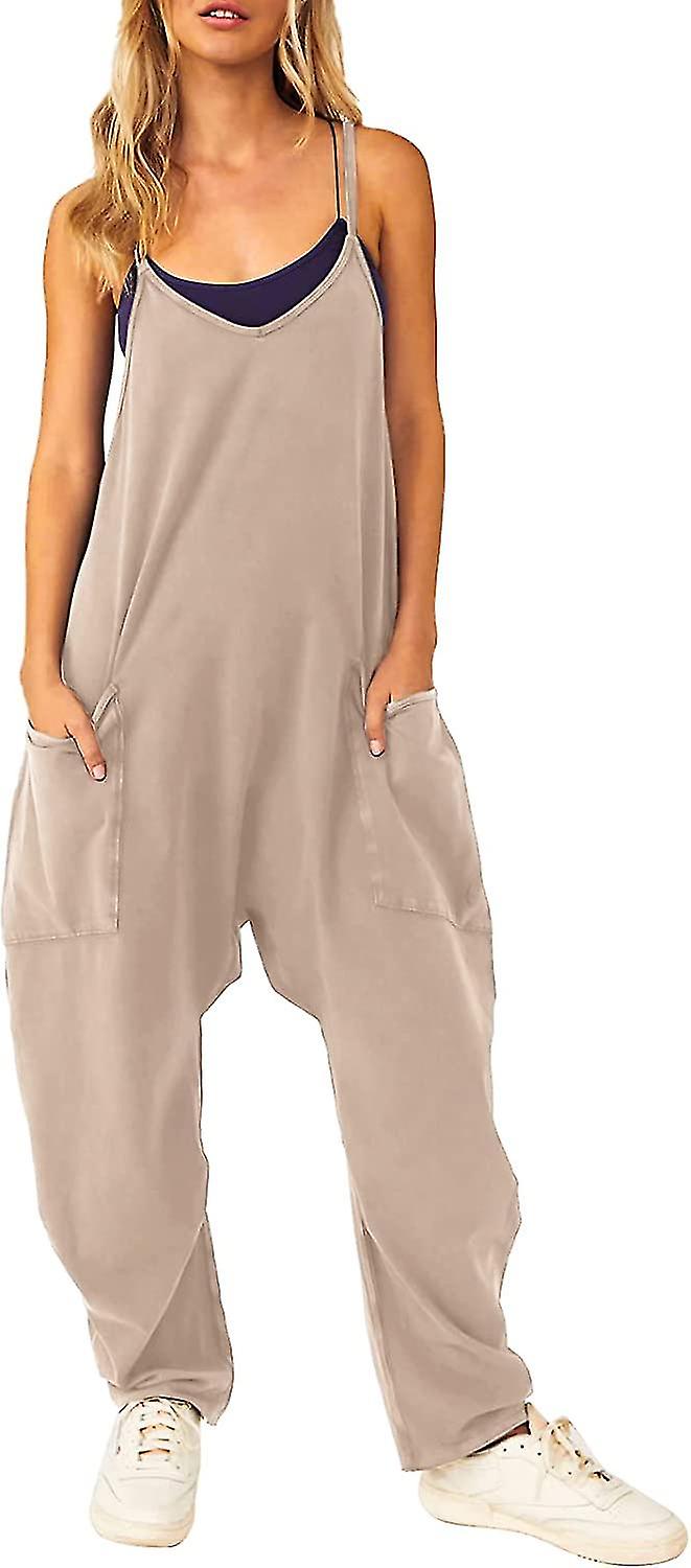 Women's Overalls Summer Jumpsuit Loose Casual Workwear Jumpsuit Sleeveless Jumpsuit Large Pocket Work Pants