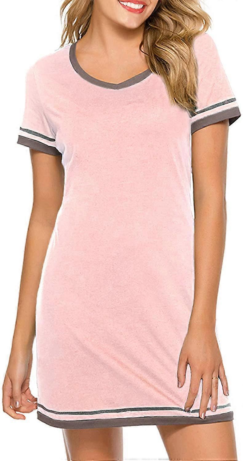 Women's Sleepshirt NightGowns For Womens Short Sleeve Sleepwear Shirts Nighties Soft Cotton Sleep Shirts XL