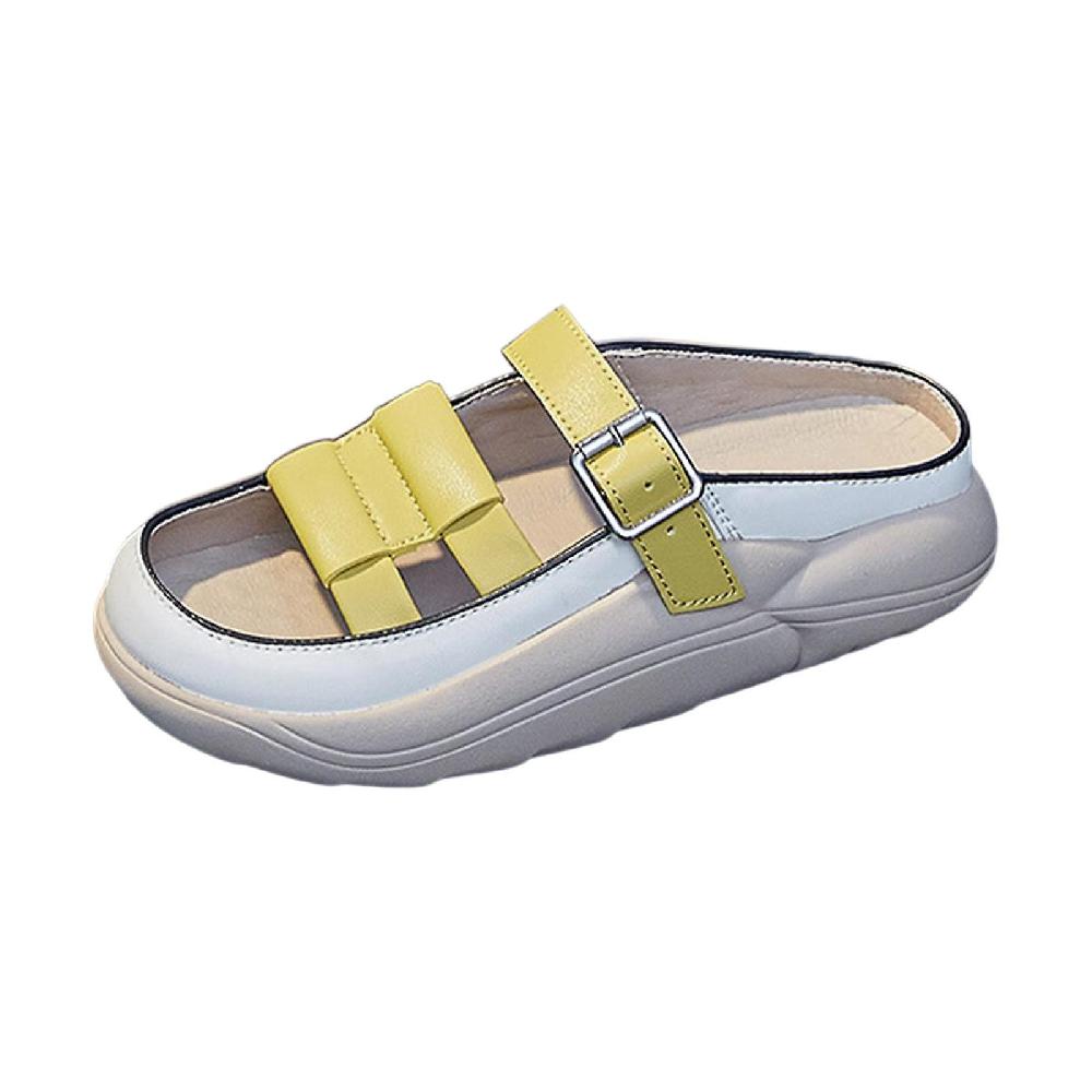 Women's Slide Sandals Waterproof Soft Slip On Flat Sandal Floor Slides Shoes 36 Yellow