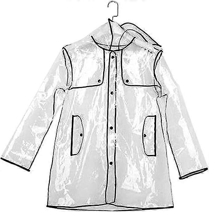 Women's Transparent Short Hooded Raincoat Reusable yu