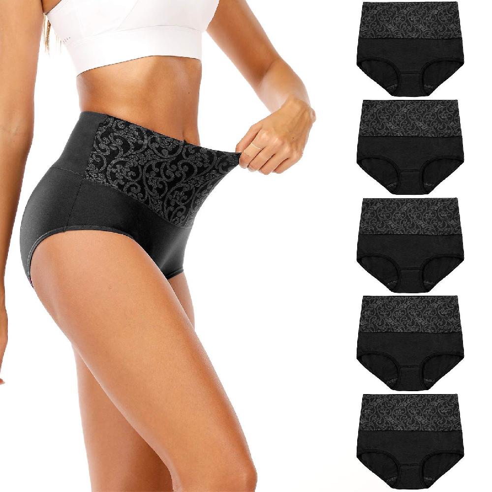Women's Underwear High Waist Cotton Tummy Control Soft Full Coverage Multipack