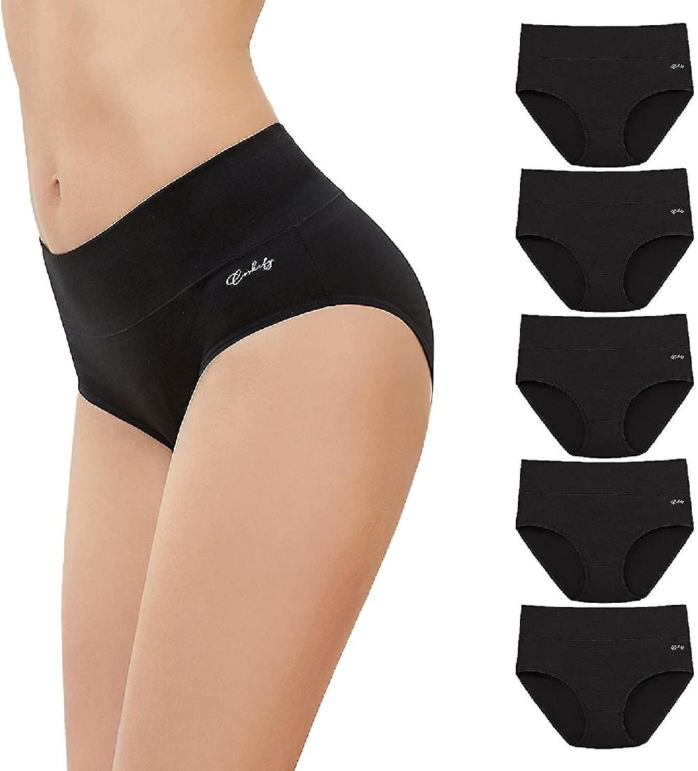 Women's Underwear Pack Of 5 Stretch Cotton High Waist Briefs