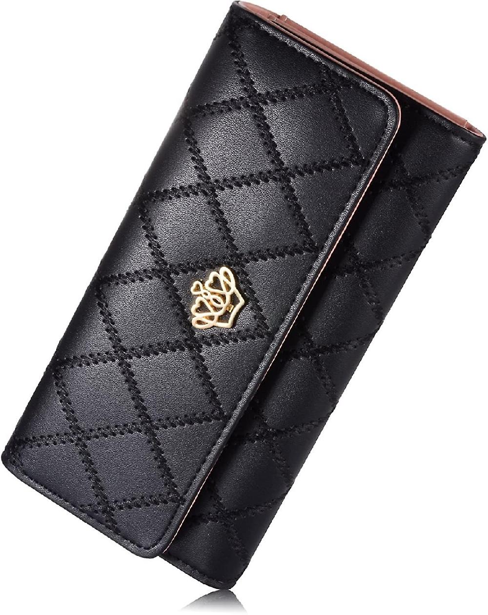 Women's Wallet Elegant Clutch Crown Wallet Long Purse Leather Wallet