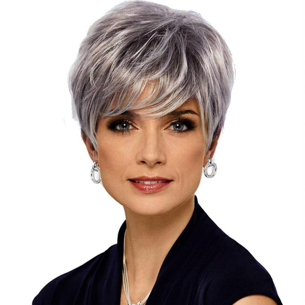 Women Short Boy Cut Wig1pcsgrey