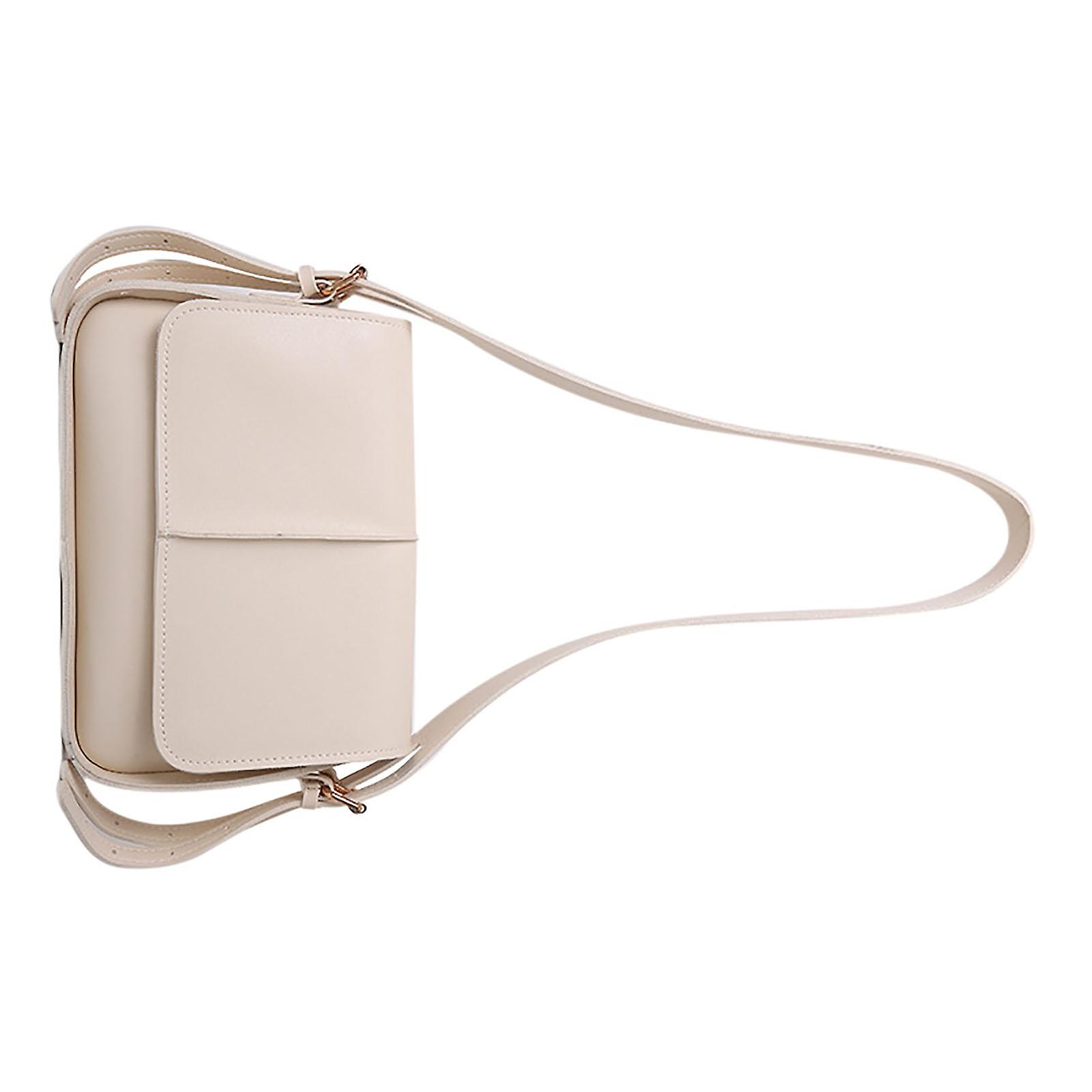 Women Shoulder Bag Large Capacity Fashionable Portable PU Leather For Daily Shopping Beige