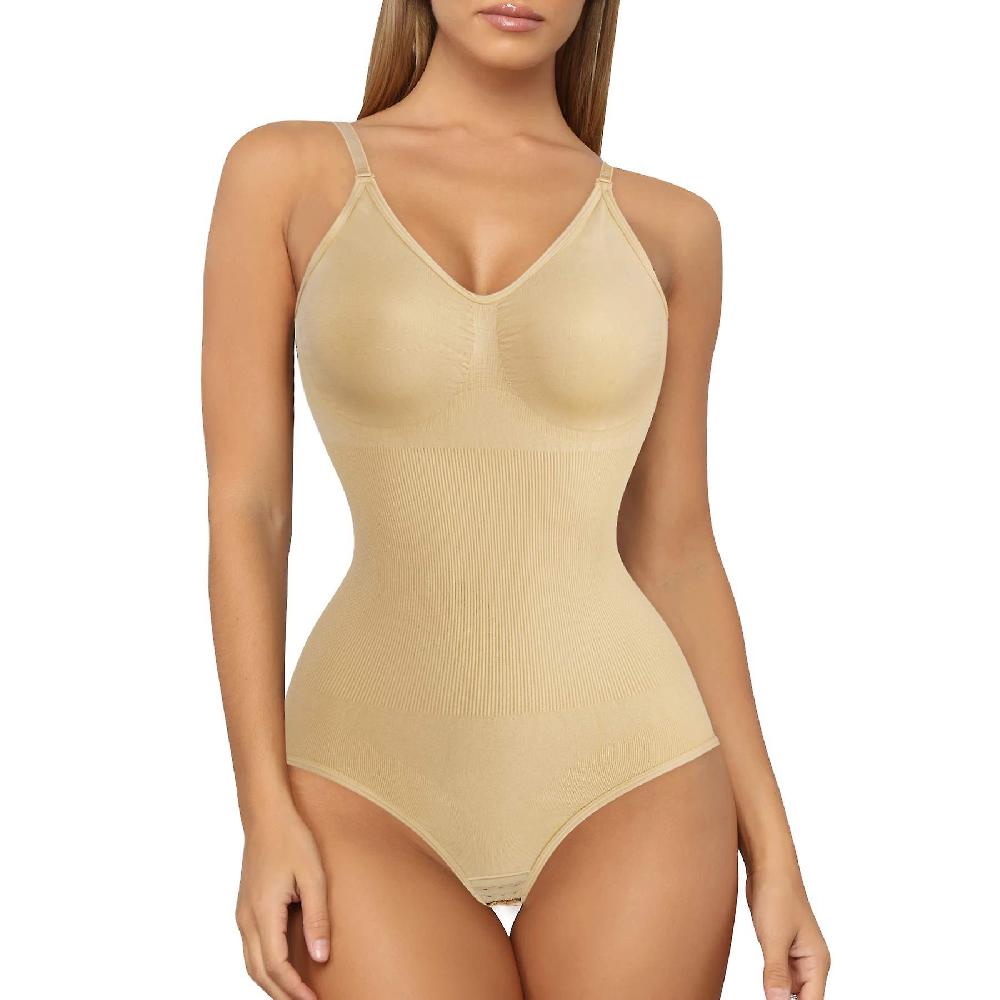 Women Slimming Bodysuits Shapewear Tops Tummy Control Body Shaper Spaghetti Strap Camisole Leotards Bodycon Jumpsuit M/L