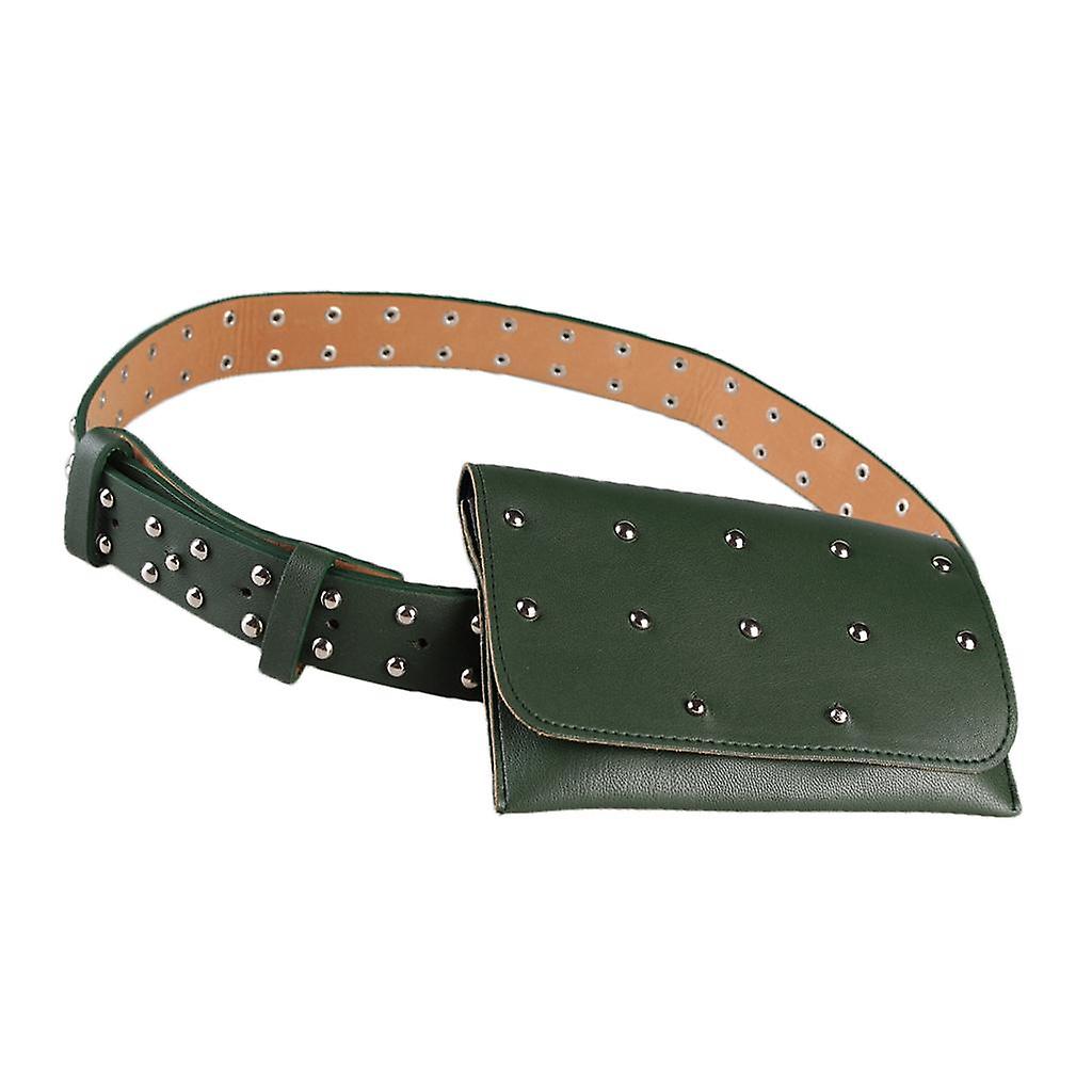 Womens Elegant PU Fanny Pack Cute Waist Pouch Travel Cell Phone Bag Style 2-Green