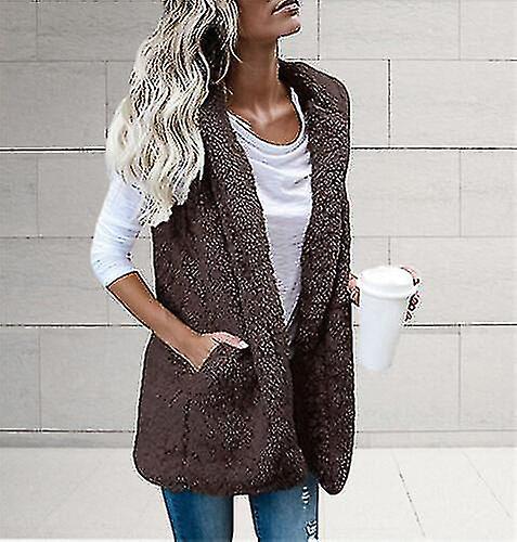 Womens Ladies Fleece Fur Vest Waistcoat Gilet Sleeveless Coat