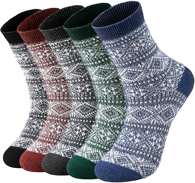 Wool Socks 5 Pairs - Wool Socks For Women Boot Socks Soft Crew Socks Cozy Socks Warm Socks
