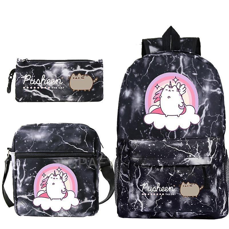 Zaini per gatti grassi Kawaii Pusheen Print 3pcs / set Ragazzi Ragazze Back To School Regalo Bambini Bagpack Borse da viaggio
