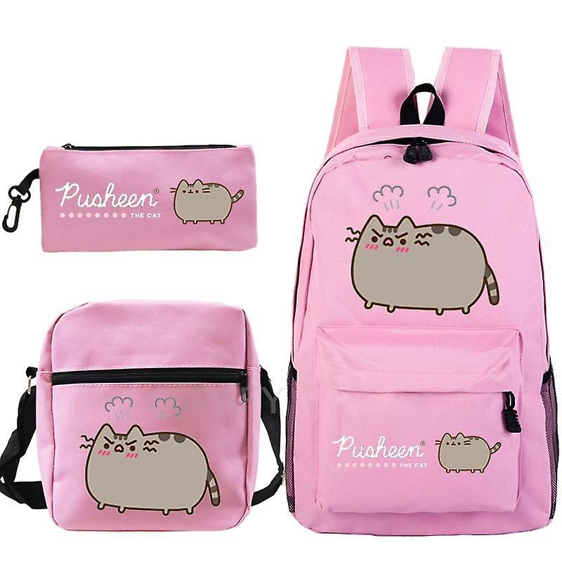 Zaini per gatti grassi Kawaii Pusheen Print 3pcs / set Ragazzi Ragazze Back To School Regalo Bambini Bagpack Borse da viaggio