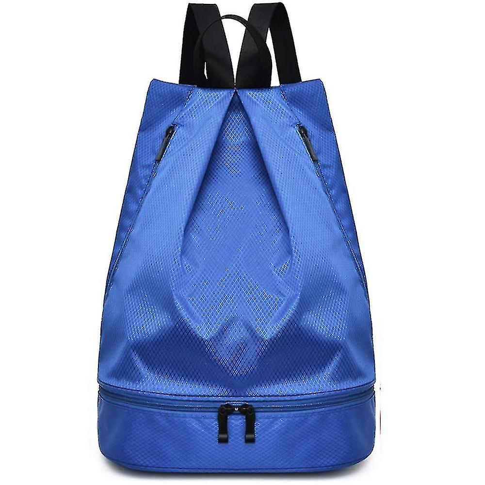 Zaino con coulisse String Bag impermeabile con scomparto scarpe colore blu