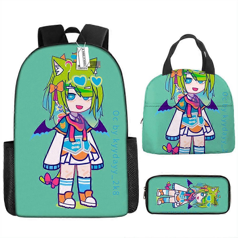 Zaino con stampa bidimensionale per cartoni animati Studenti delle scuole primarie e secondarie Borsa per la scuola Borsa per il pranzo Borsa per matite Set di tre pezzi 11 -HGDMV