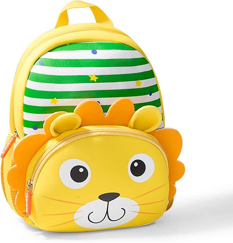 Zaino per bambini zaino prescolare impermeabile borsa da scuola per animali in neoprene da cartone animato carino per bambini borsa da trasporto per 1-6 anni ragazzi ragazze Lio