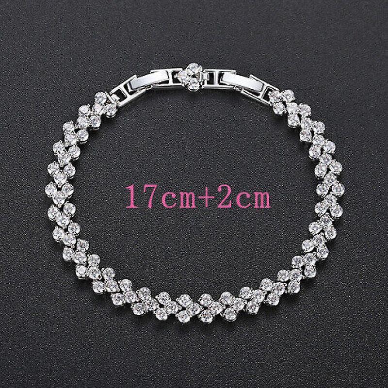 Zircon Bracelet Full Diamonds Simple Adjustable Womens Gold Plated Jewelry Gift