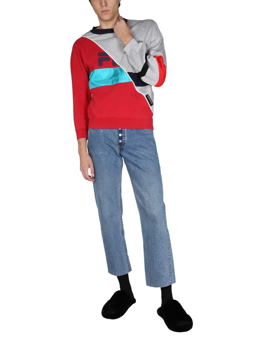 1/OFF JEANS DOUBLE WAIST IN DENIM DI COTONE