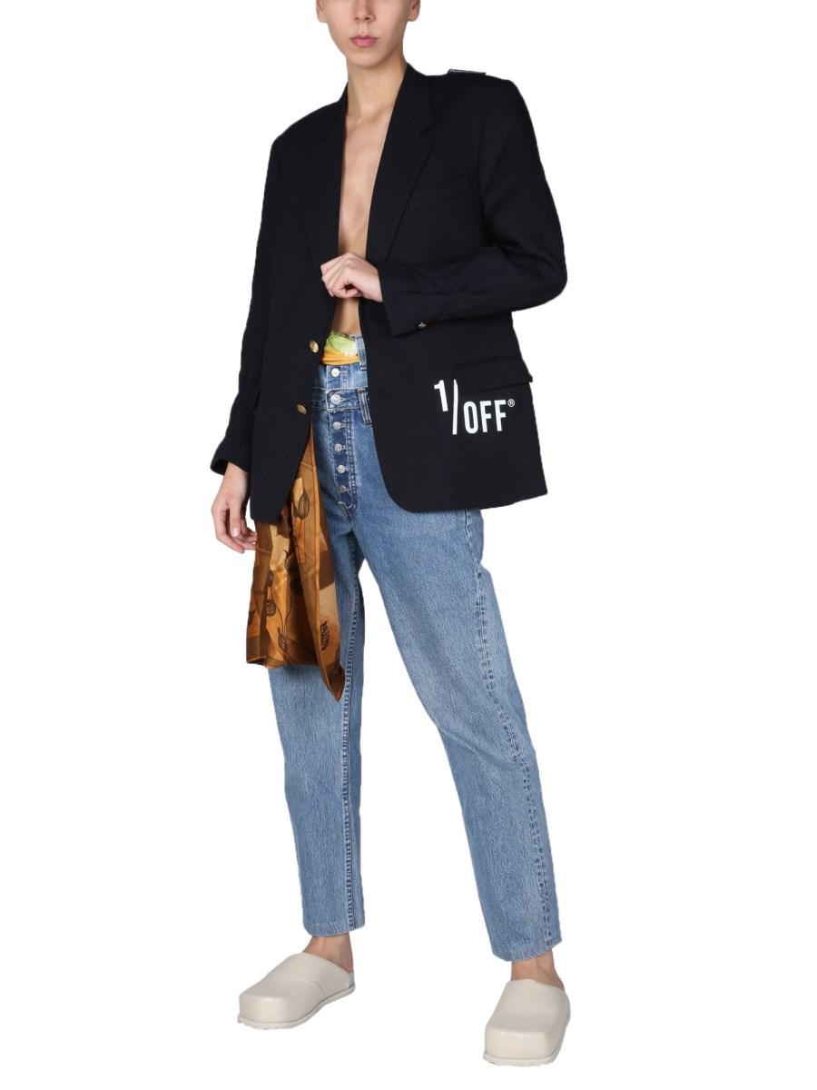 1/OFF JEANS DOUBLE WAIST IN DENIM DI COTONE