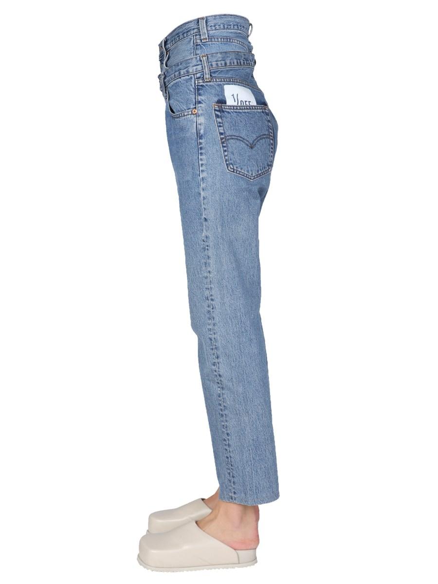 1/OFF JEANS DOUBLE WAIST IN DENIM DI COTONE