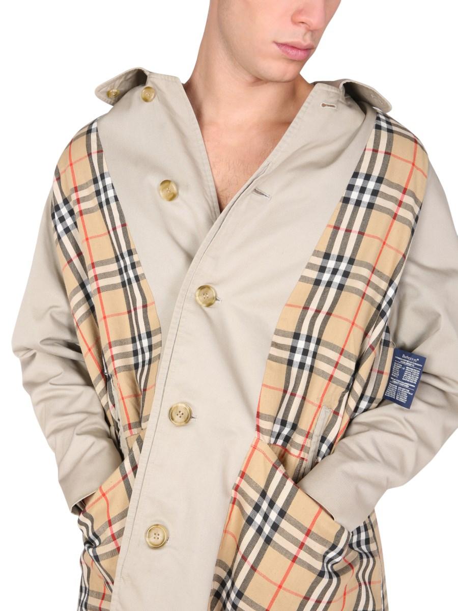 1/OFF TRENCH REMADE BURBERRY CON PATCH LOGO