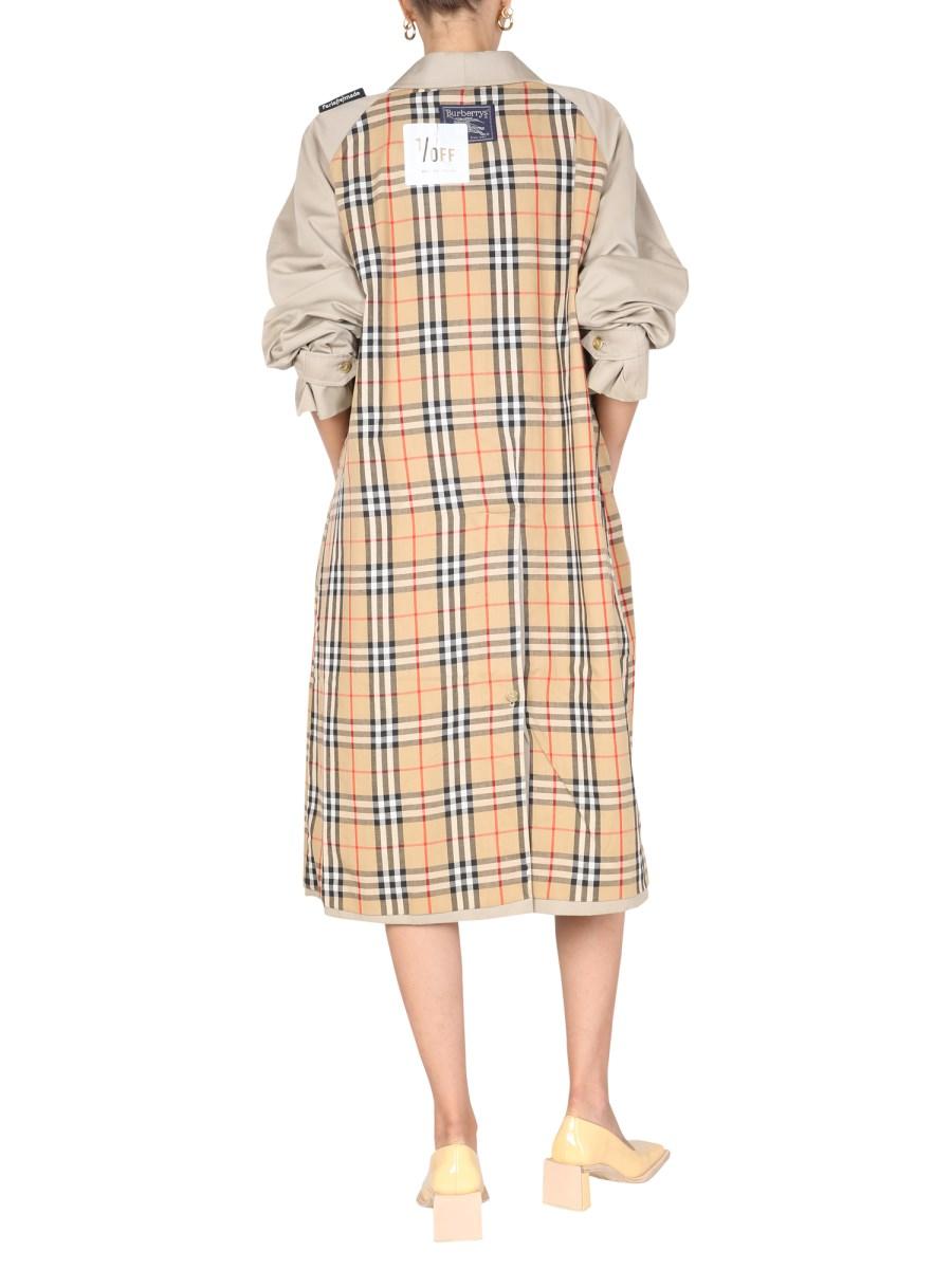 1/OFF TRENCH REMADE BURBERRY CON PATCH LOGO