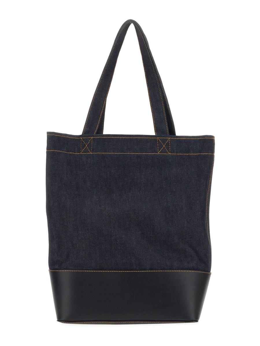 A.P.C. BORSA TOTE AXELLE IN DENIM CON LOGO