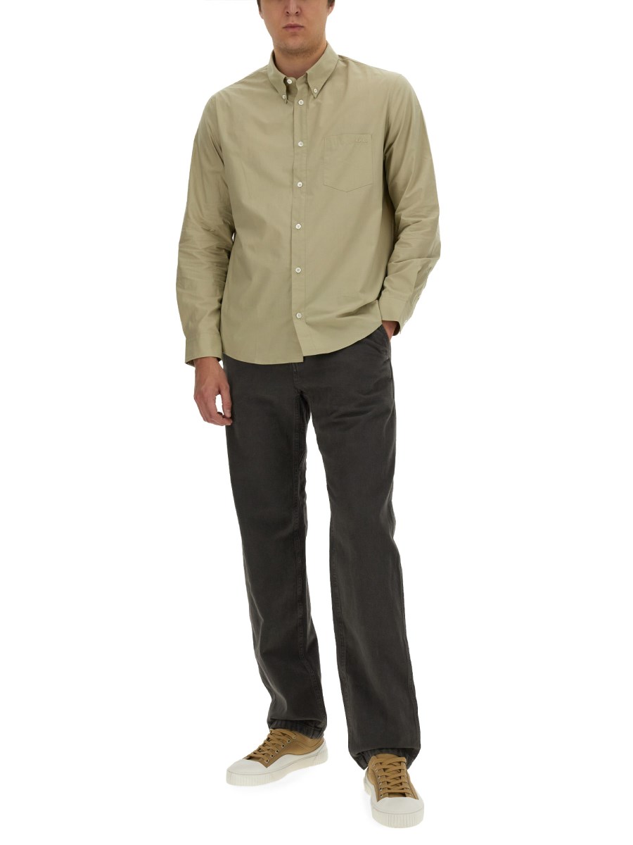 A.P.C. CAMICIA "EDOUARD" IN POPELINE DI COTONE
