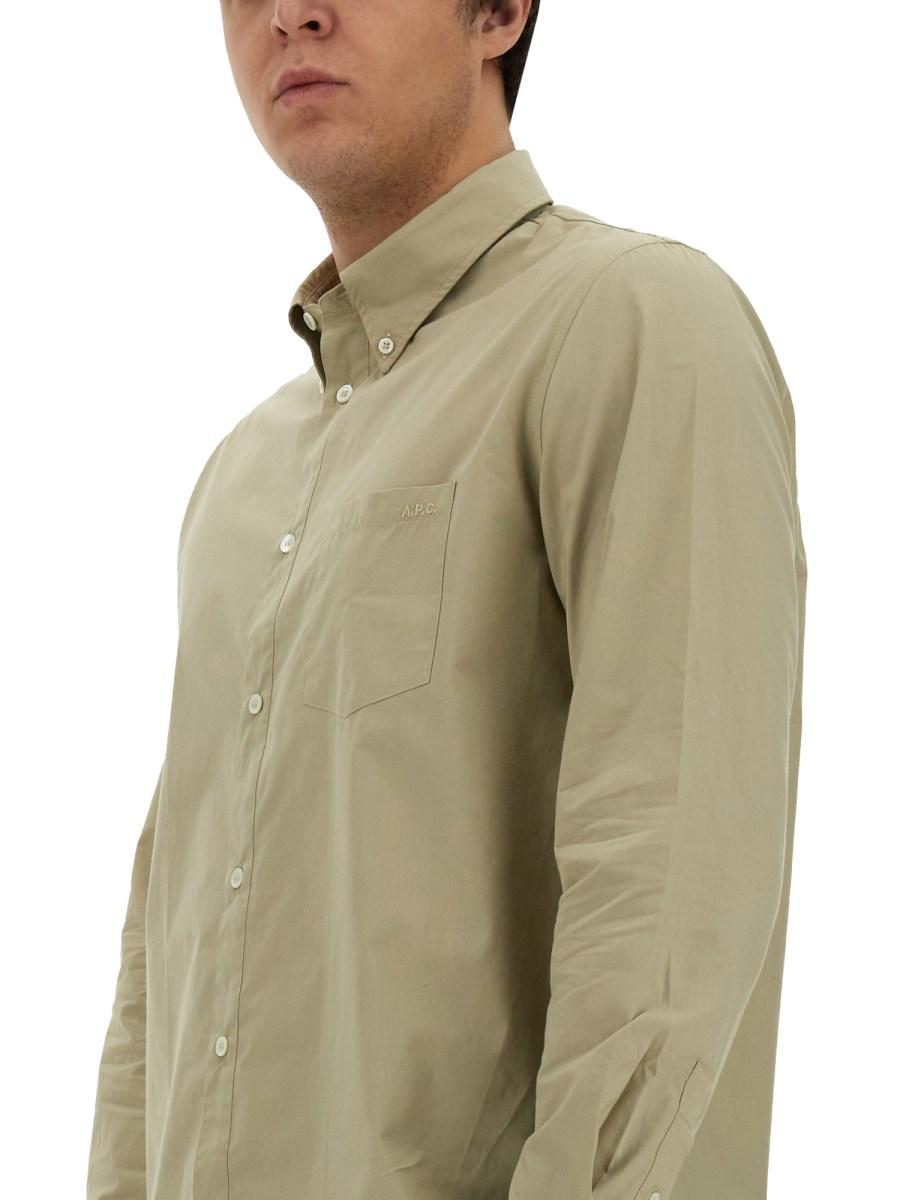 A.P.C. CAMICIA "EDOUARD" IN POPELINE DI COTONE