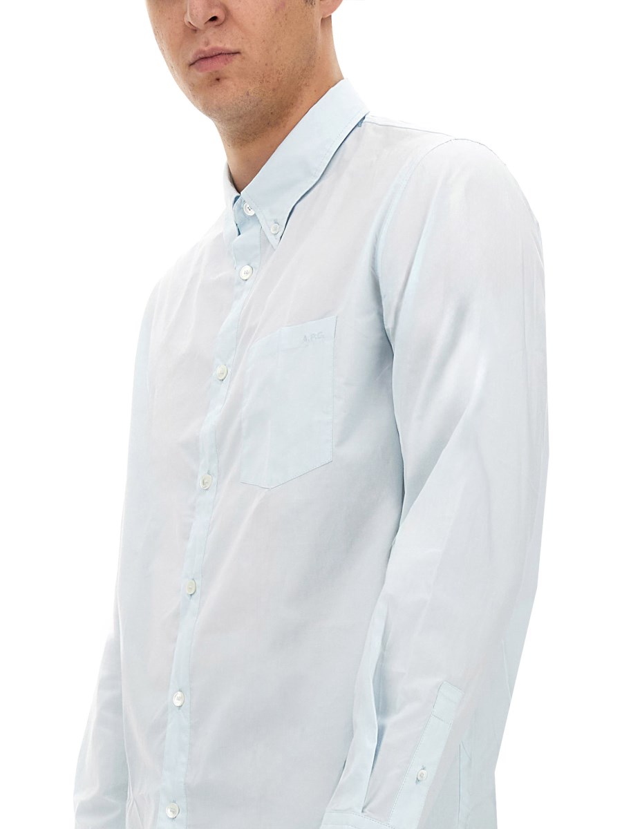 A.P.C. CAMICIA EDOUARD IN POPELINE DI COTONE