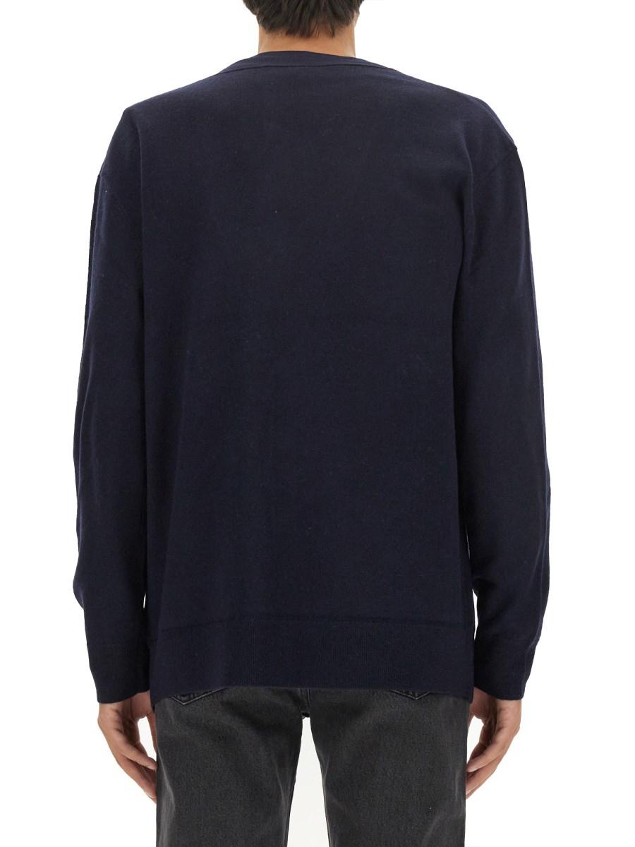 A.P.C. CARDIGAN CON LOGO IN LANA