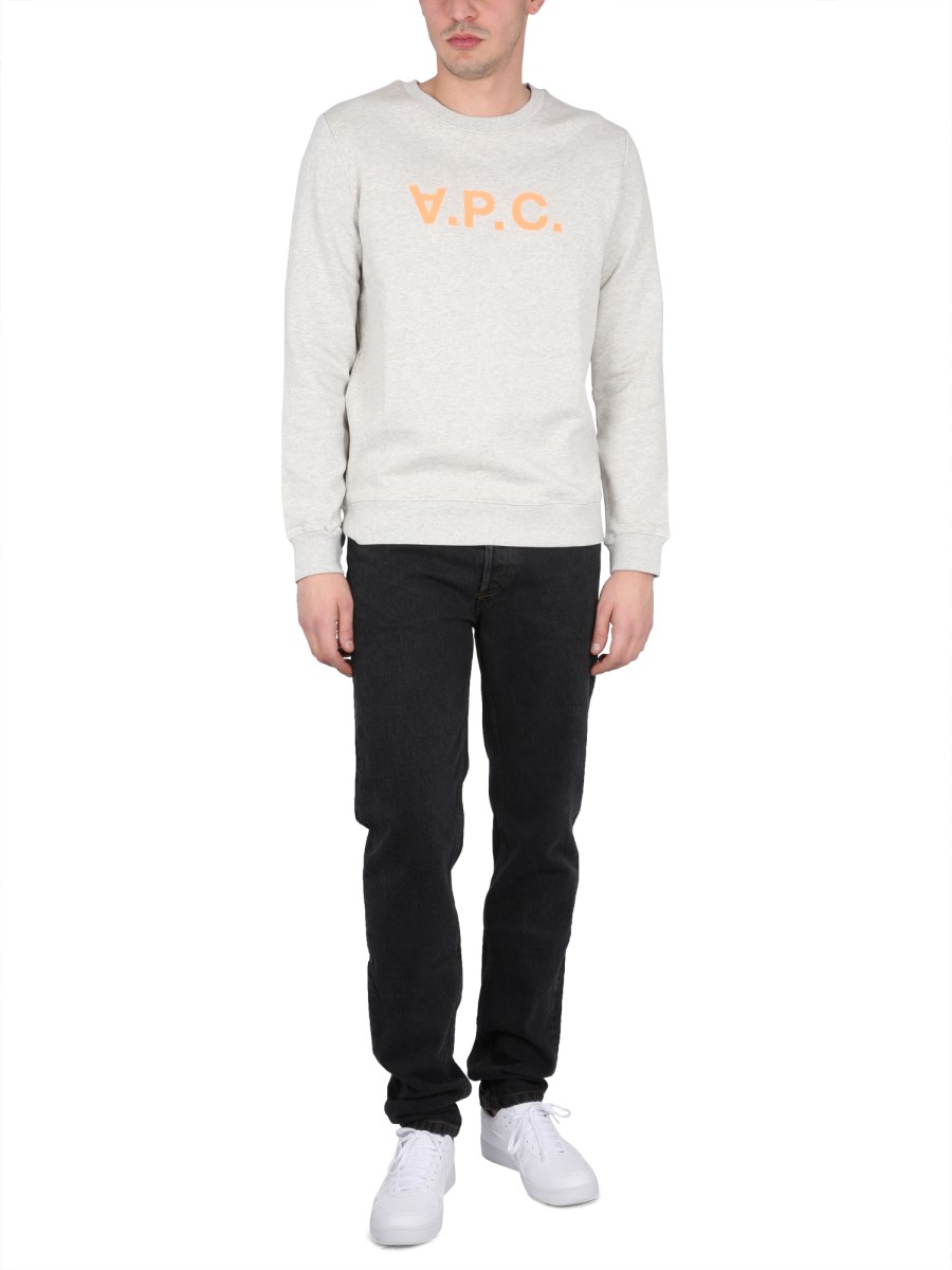 A.P.C. FELPA IN COTONE BIOLOGICO CON LOGO V.P.C