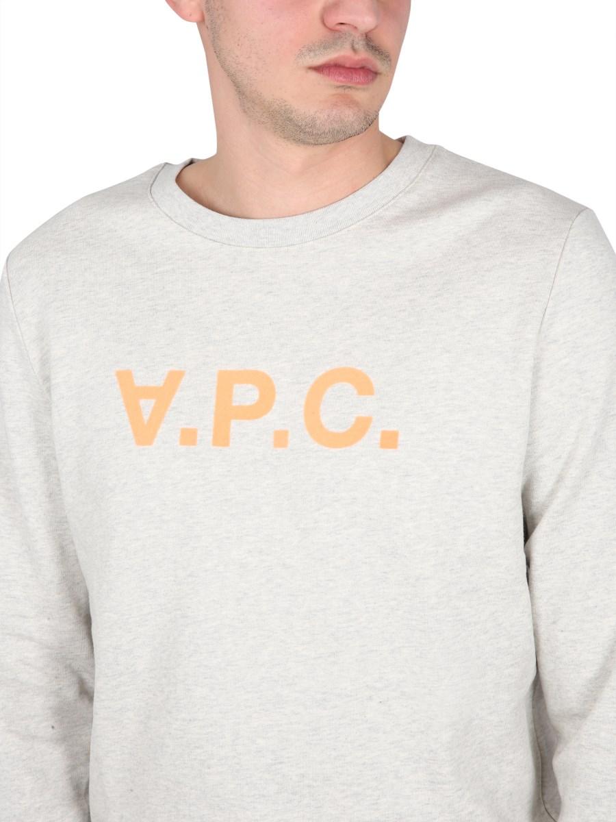 A.P.C. FELPA IN COTONE BIOLOGICO CON LOGO V.P.C