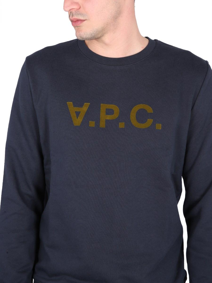 A.P.C. FELPA IN COTONE BIOLOGICO CON LOGO V.P.C