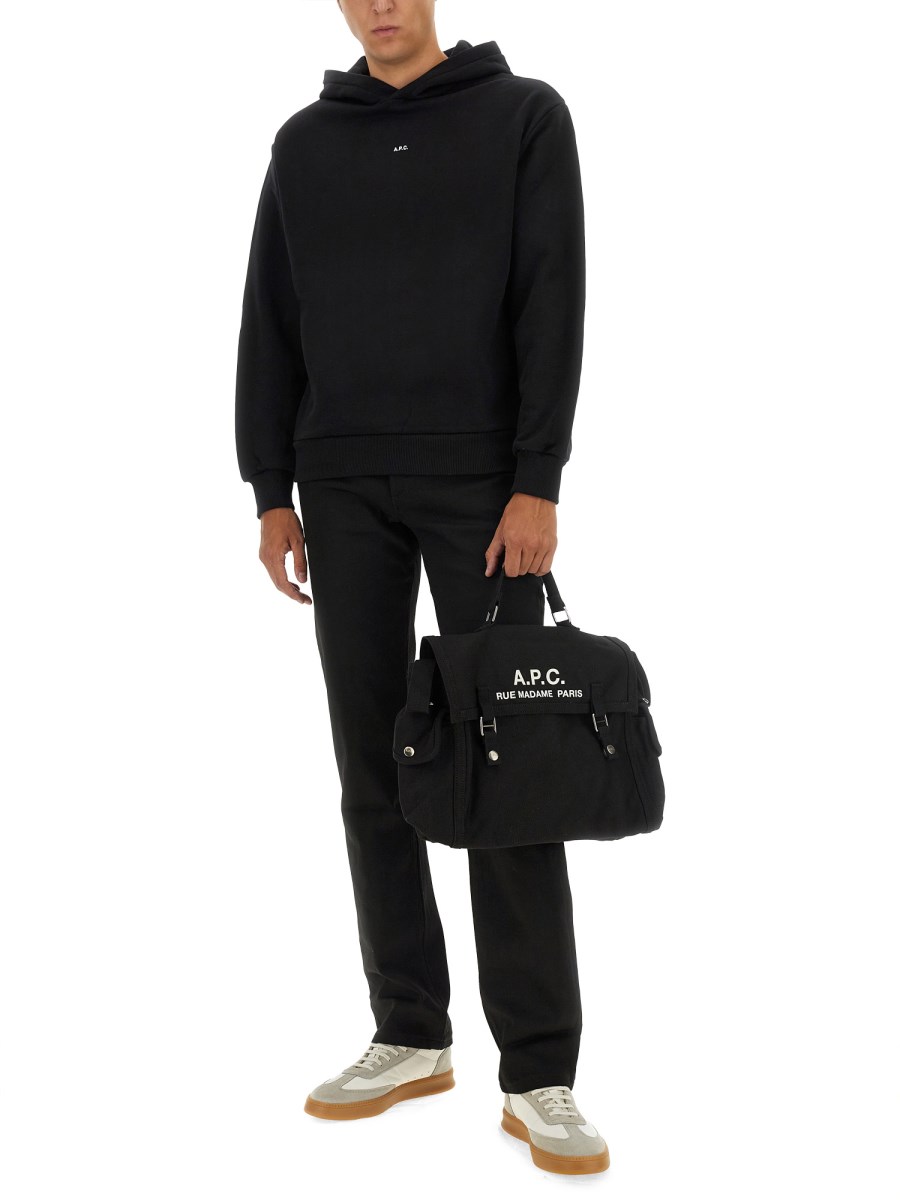 A.P.C. FELPA IN JERSEY DI COTONE CON MICRO LOGO