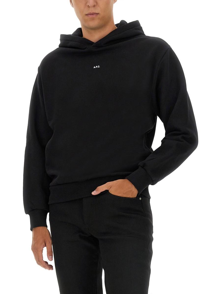 A.P.C. FELPA IN JERSEY DI COTONE CON MICRO LOGO