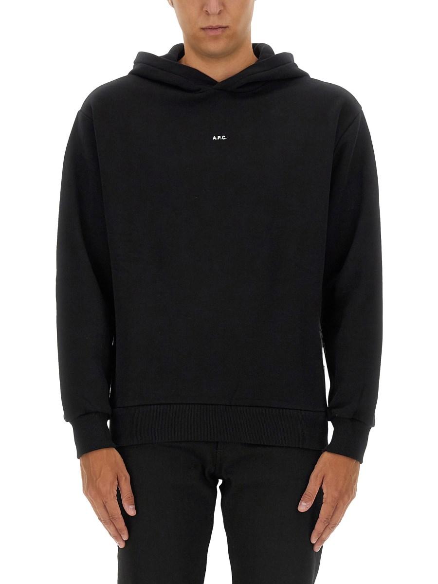 A.P.C. FELPA IN JERSEY DI COTONE CON MICRO LOGO
