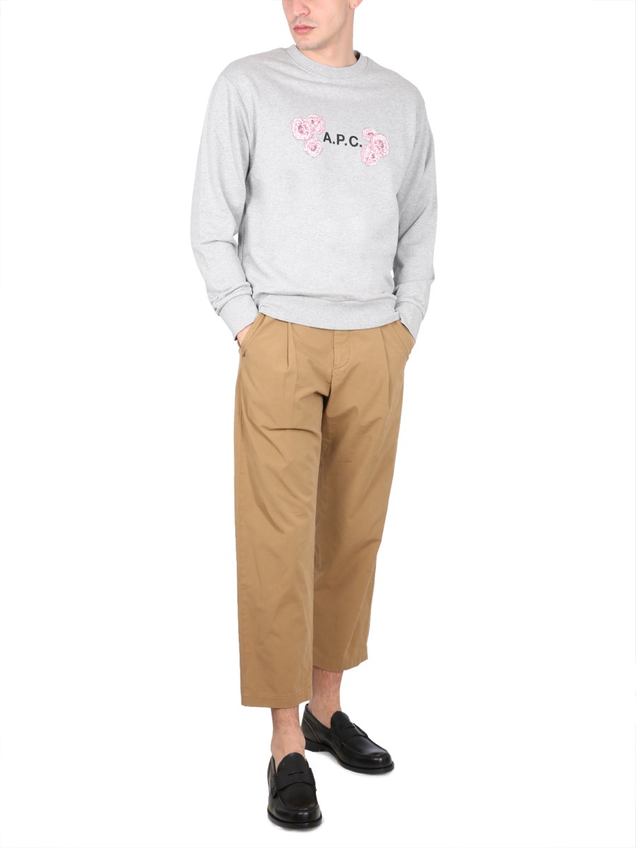 A.P.C. FELPA IN JERSEY DI COTONE CON STAMPA LOGO