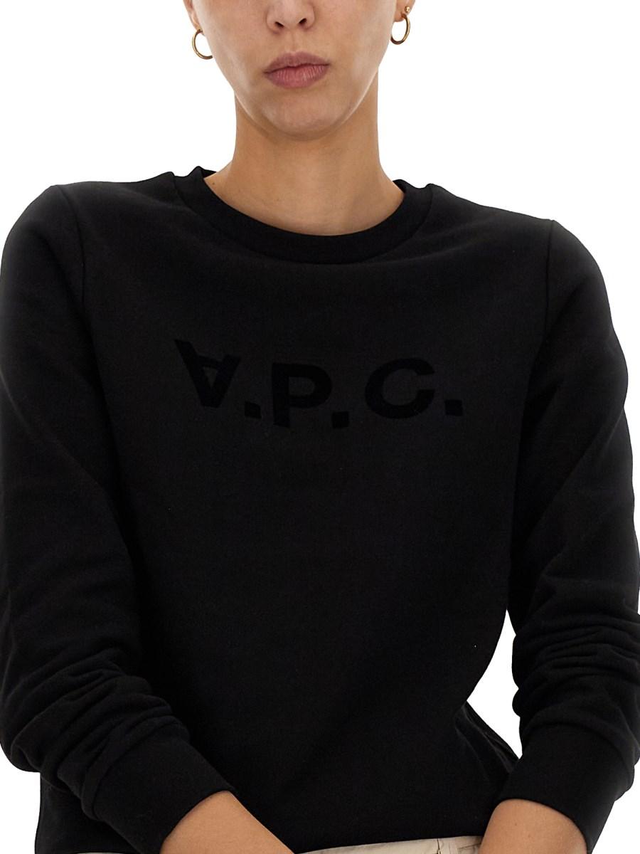 A.P.C. FELPA "VIVA" CON STAMPA LOGO FLOCCATO