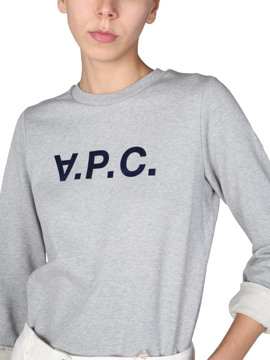 A.P.C. FELPA "VIVA" CON STAMPA LOGO FLOCCATO