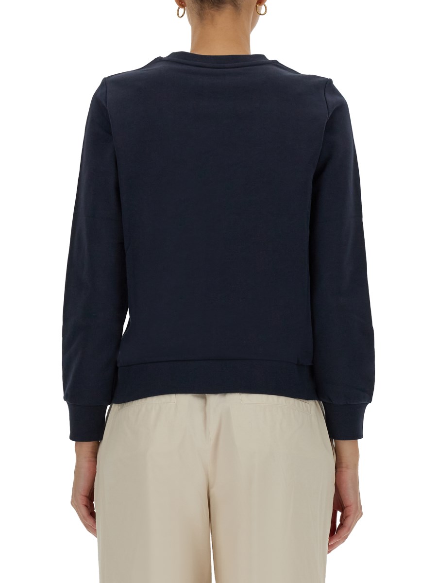 A.P.C. FELPA VIVA CON STAMPA LOGO FLOCCATO